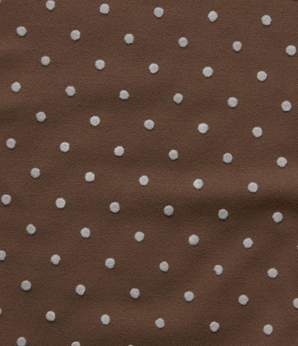 Flocked High Waisted Tummy Control Straight Leg Polka Dot Yoga Trousers with Pockets — Golden Brown Dot — view 8
