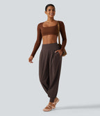 High Waisted Tummy Control Yoga Jogger with Pockets — Java — view 7