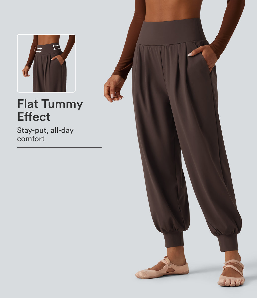 High Waisted Tummy Control Yoga Jogger with Pockets — Java — view 1
