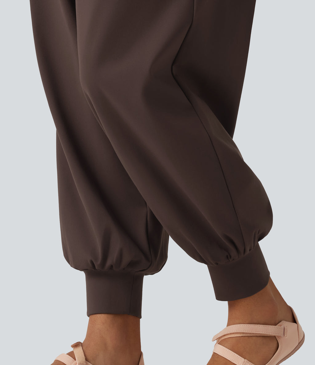 High Waisted Tummy Control Yoga Jogger with Pockets — Java — view 5