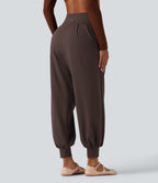 High Waisted Tummy Control Yoga Jogger with Pockets — Java — view 2