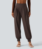 High Waisted Tummy Control Yoga Jogger with Pockets — Java — view 3