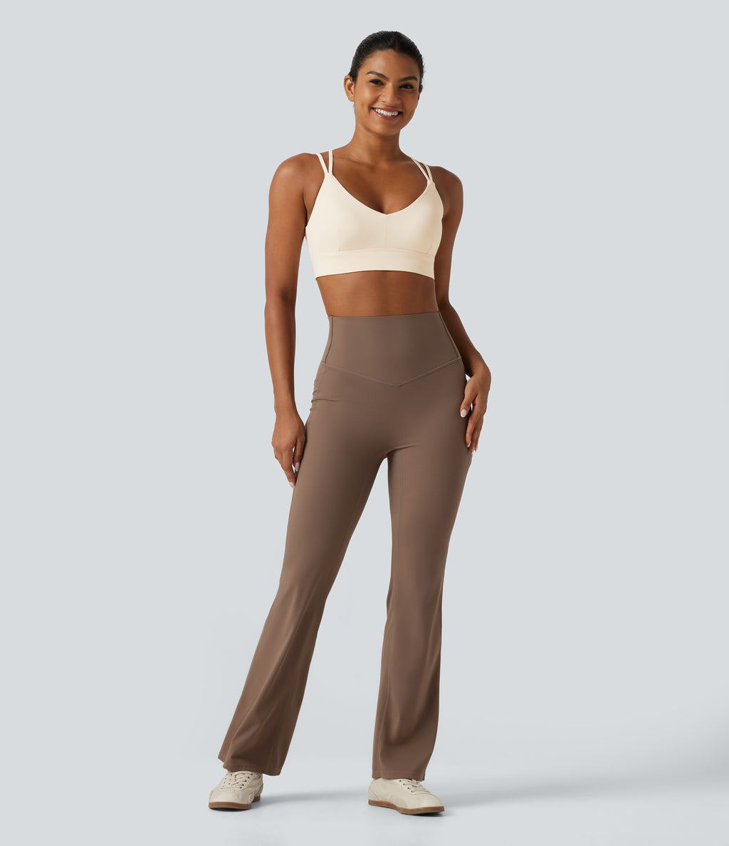 Plush Low Support Built-in Bra Crisscross Yoga Sports Bra — Solitary Star — view 6