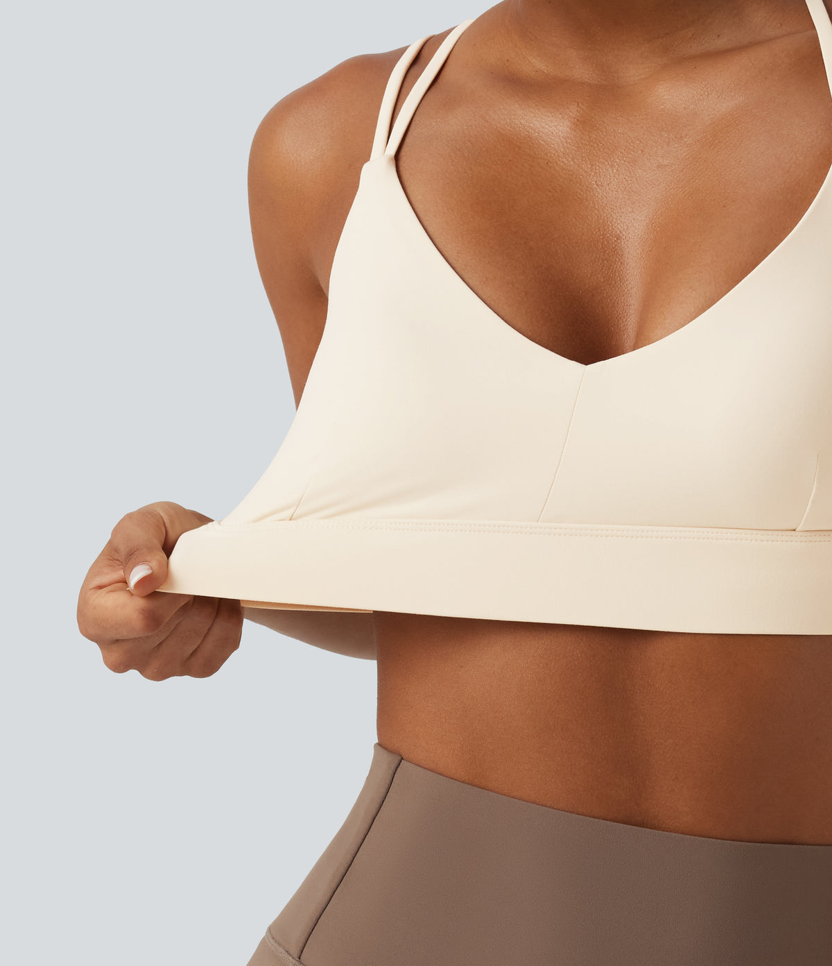 Plush Low Support Built-in Bra Crisscross Yoga Sports Bra — Solitary Star — view 5