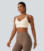 Plush Low Support Built-in Bra Crisscross Yoga Sports Bra — Solitary Star — view 3