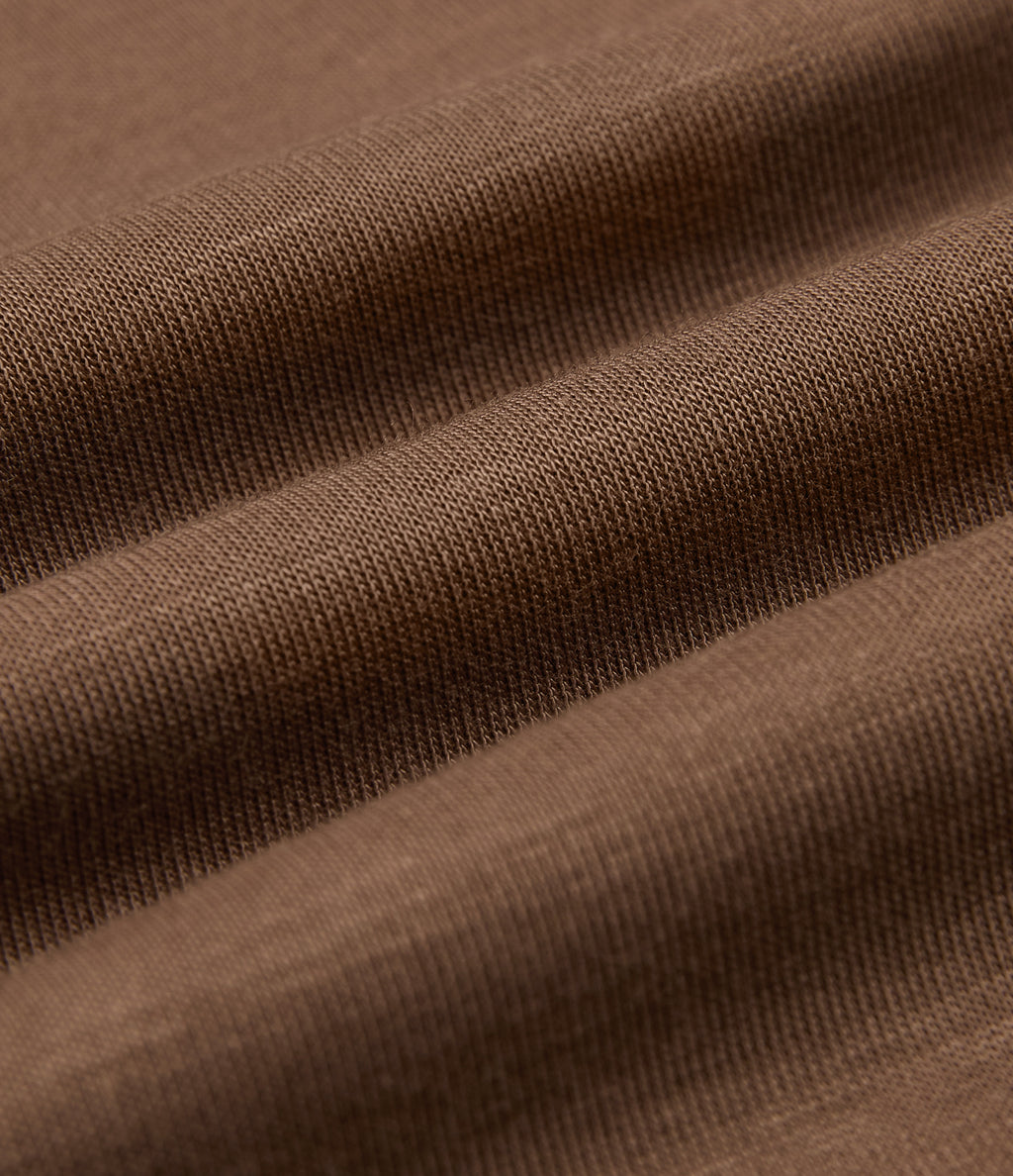 Foldover Mid Rise Baggy Casual Sweatpants with Pockets — Cocoa Brown — view 7