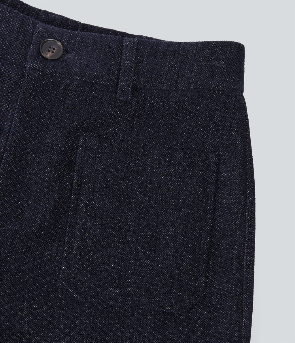 High Waisted Baggy Work Trousers with Pockets — Always in a Mood - Dark Blue — view 6
