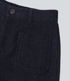 High Waisted Baggy Work Trousers with Pockets — Always in a Mood - Dark Blue — view 6