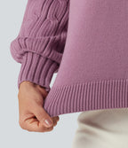 Round Neck Long Sleeve Slit Hem Casual Jumper — Valerian — view 8