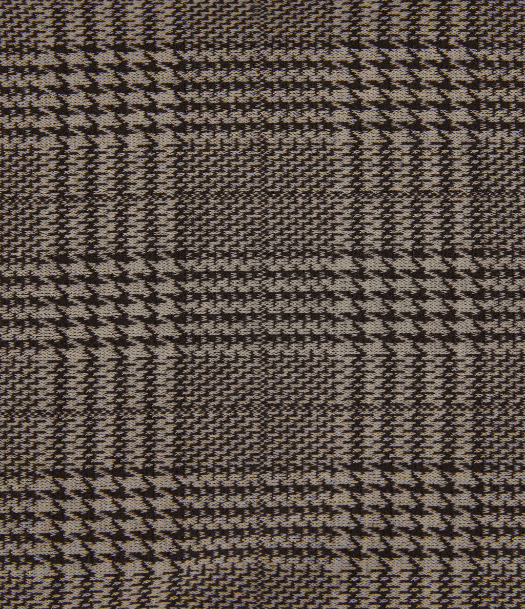 High Waisted Tapered Houndstooth Plaid Work Trousers with Pockets — Brown Houndstooth Plaid — view 8