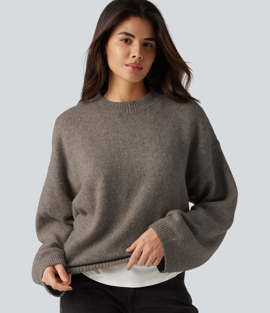 Stand Collar Long Sleeve Work Jumper — Iron — view 5
