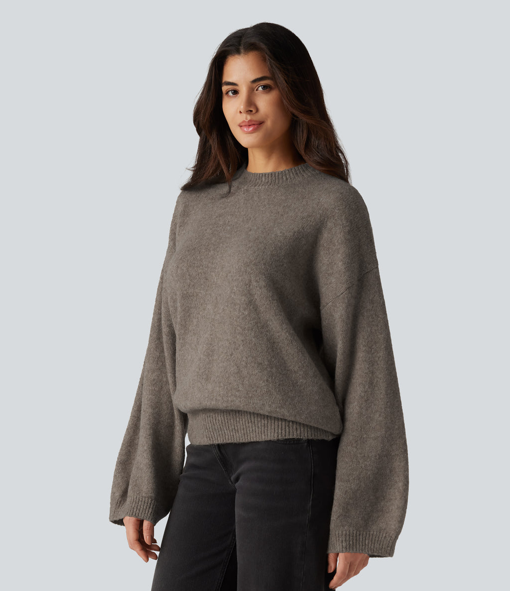 Stand Collar Long Sleeve Work Jumper — Iron — view 3