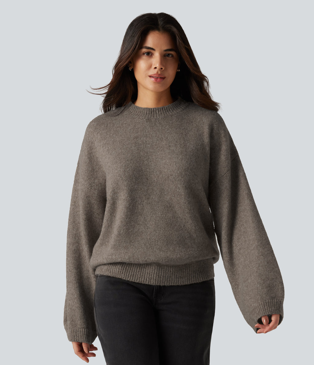 Stand Collar Long Sleeve Work Jumper — Iron — view 4
