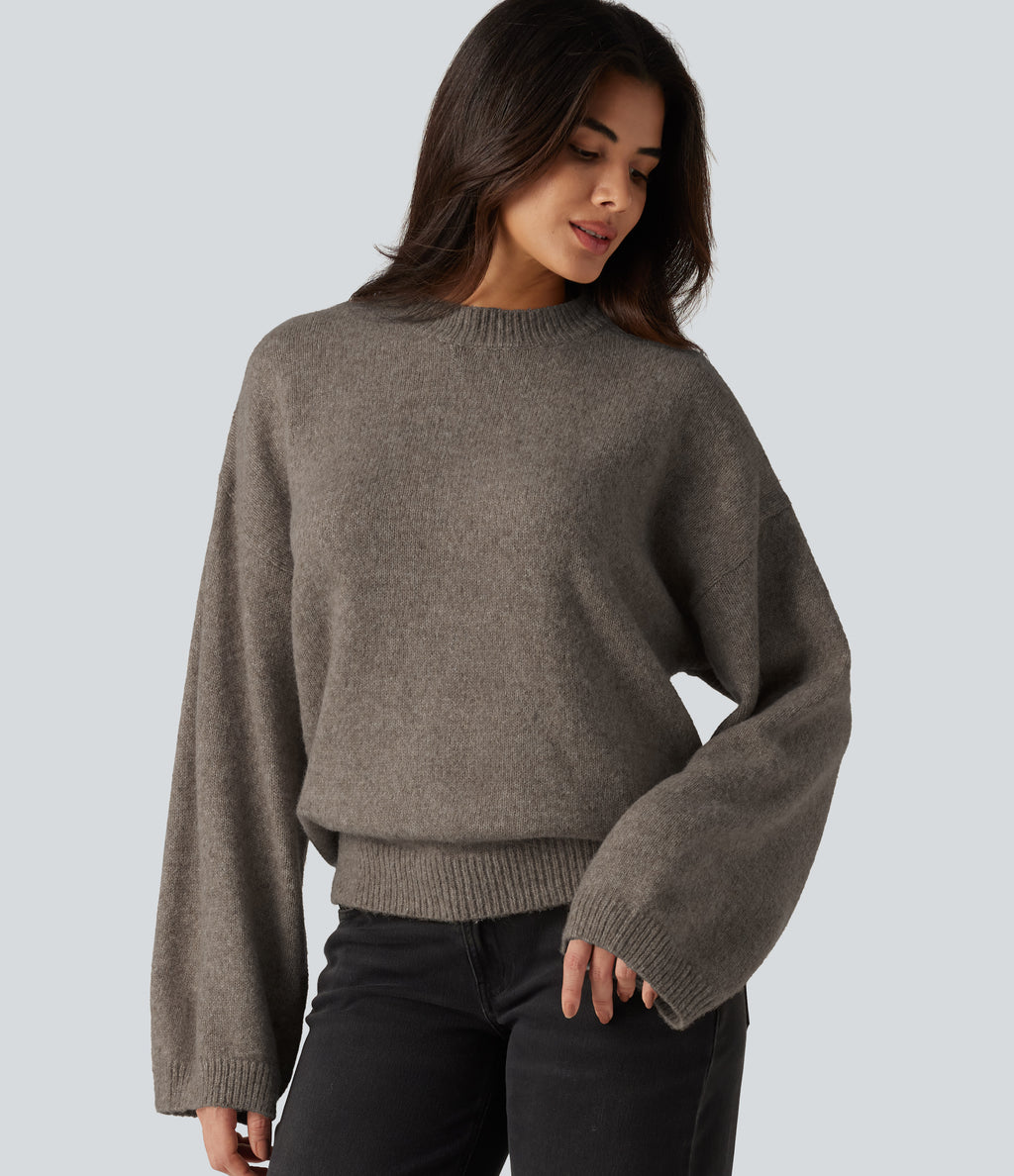Stand Collar Long Sleeve Work Jumper — Iron — view 1