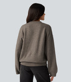 Stand Collar Long Sleeve Work Jumper — Iron — view 2