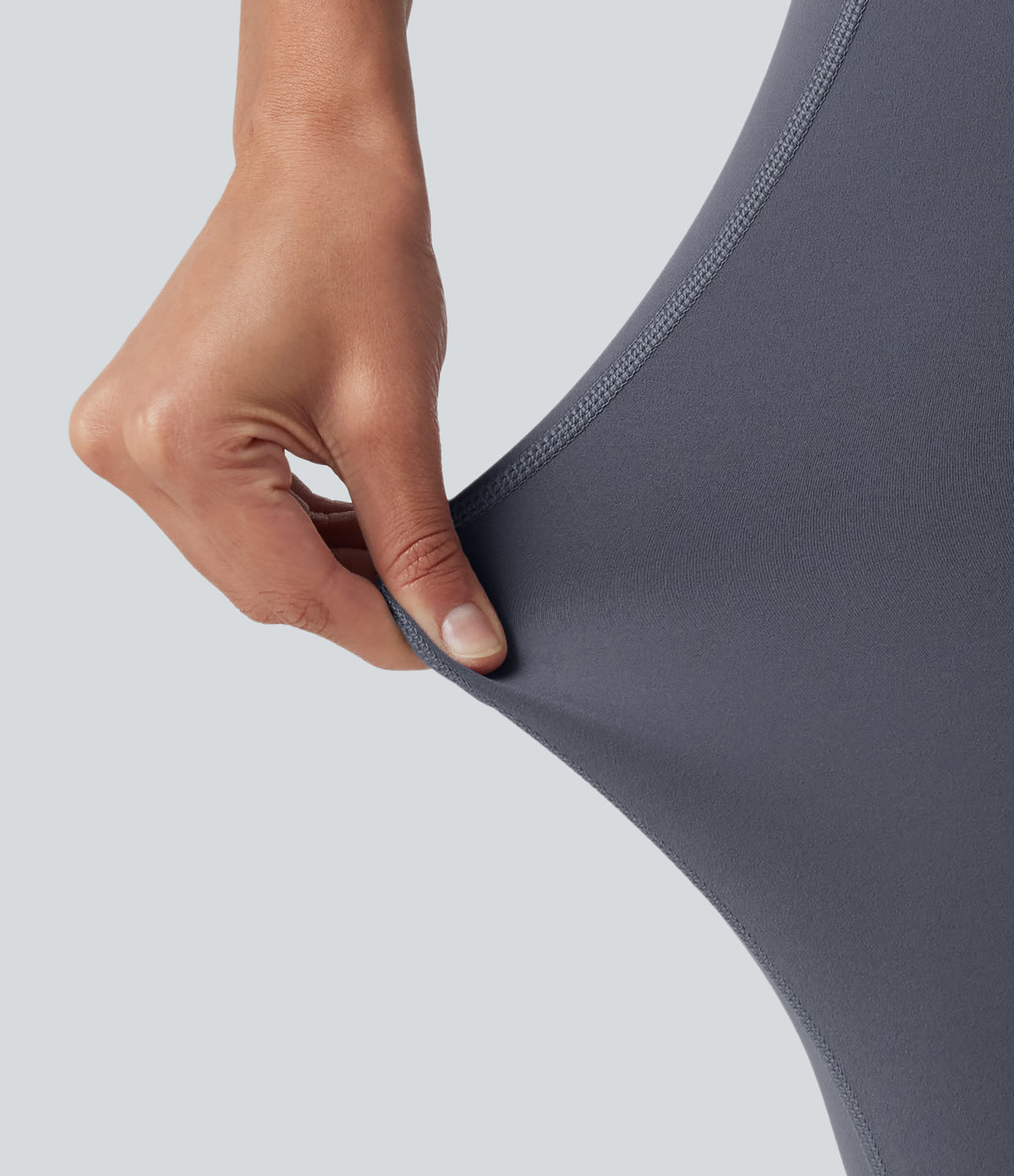 Non-Removable Pad Tummy Control Butt Lifting Ruched Yoga Jumpsuit with Pockets-Edition — Silent Blue — view 6