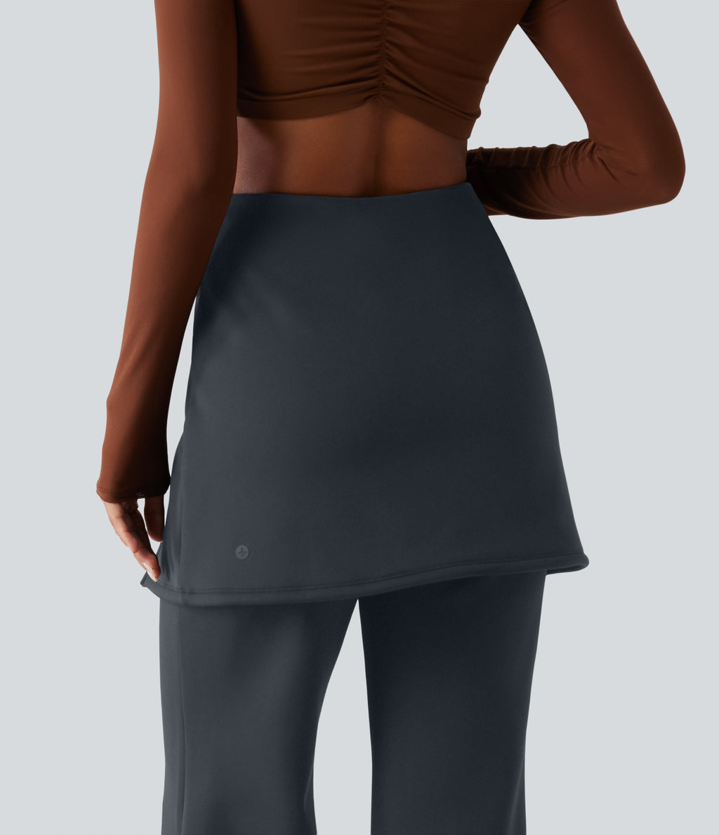 Extra Heat High Waisted Flare Yoga Leggings — Carbon — view 5