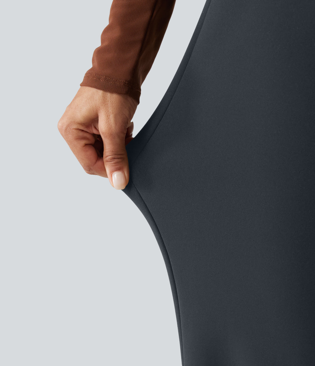 Extra Heat High Waisted Flare Yoga Leggings — Carbon — view 8