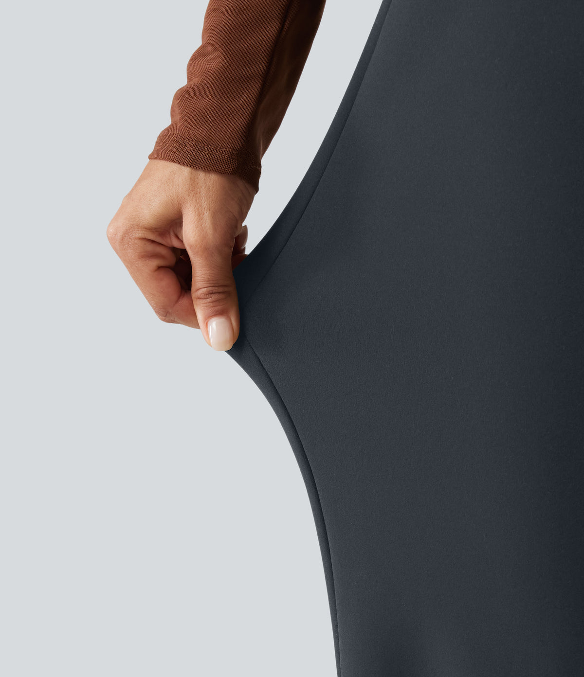 Extra Heat High Waisted Flare Yoga Leggings — Carbon — view 8