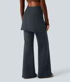 Extra Heat High Waisted Flare Yoga Leggings — Carbon — view 2