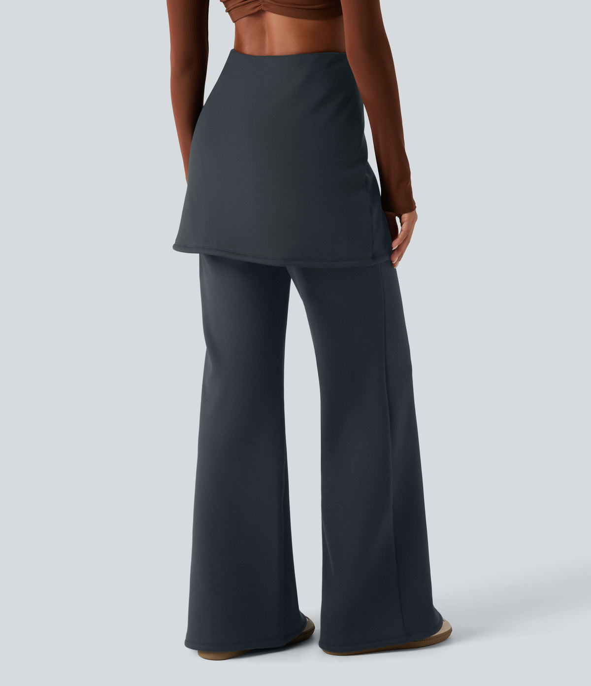 Extra Heat High Waisted Flare Yoga Leggings — Carbon — view 2