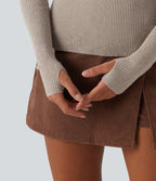 High Neck Long Sleeve Thumb Hole Work Jumper — Plaza Taupe — view 6