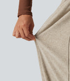 High Waisted Casual Joggers with Pockets — Humus — view 5