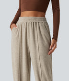 High Waisted Casual Joggers with Pockets — Humus — view 4