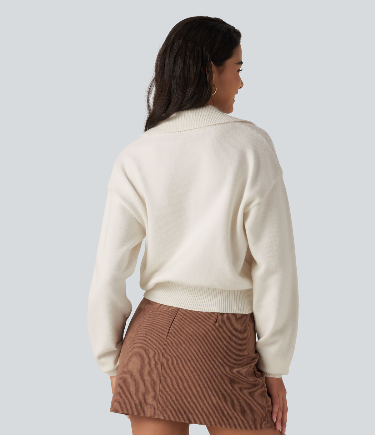 Collared Half Zip Long Sleeve Work Jumper — Jet Stream — view 2