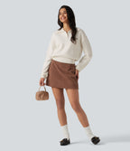 Collared Half Zip Long Sleeve Work Jumper — Jet Stream — view 5