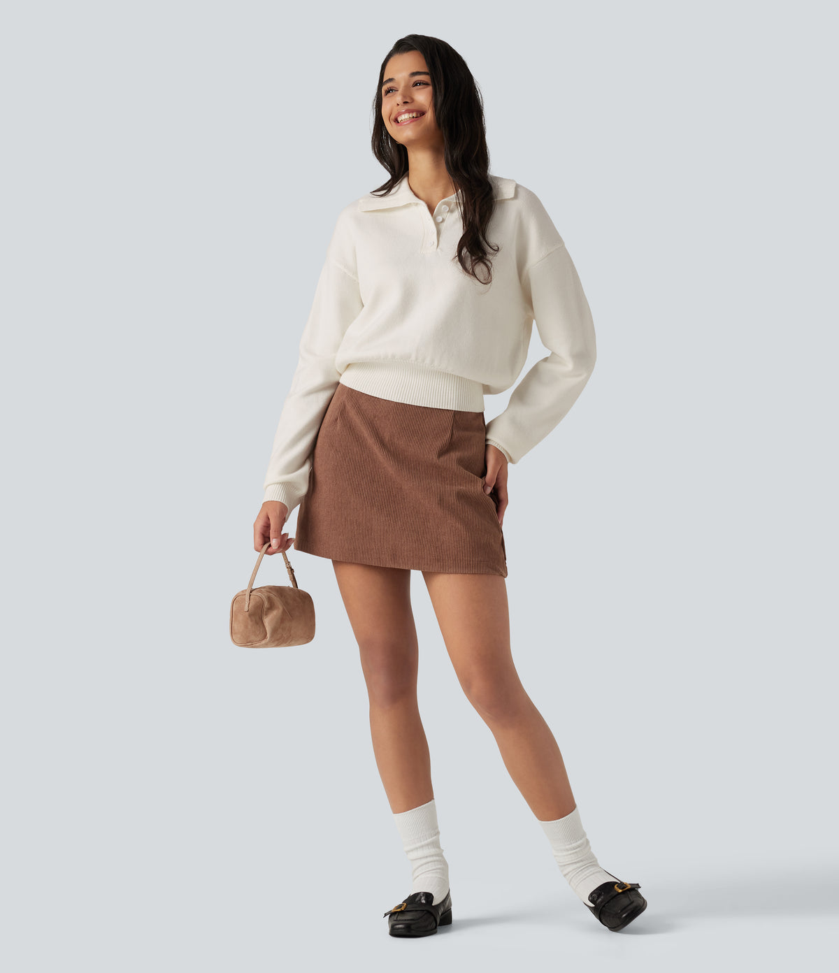 Collared Half Zip Long Sleeve Work Jumper — Jet Stream — view 5