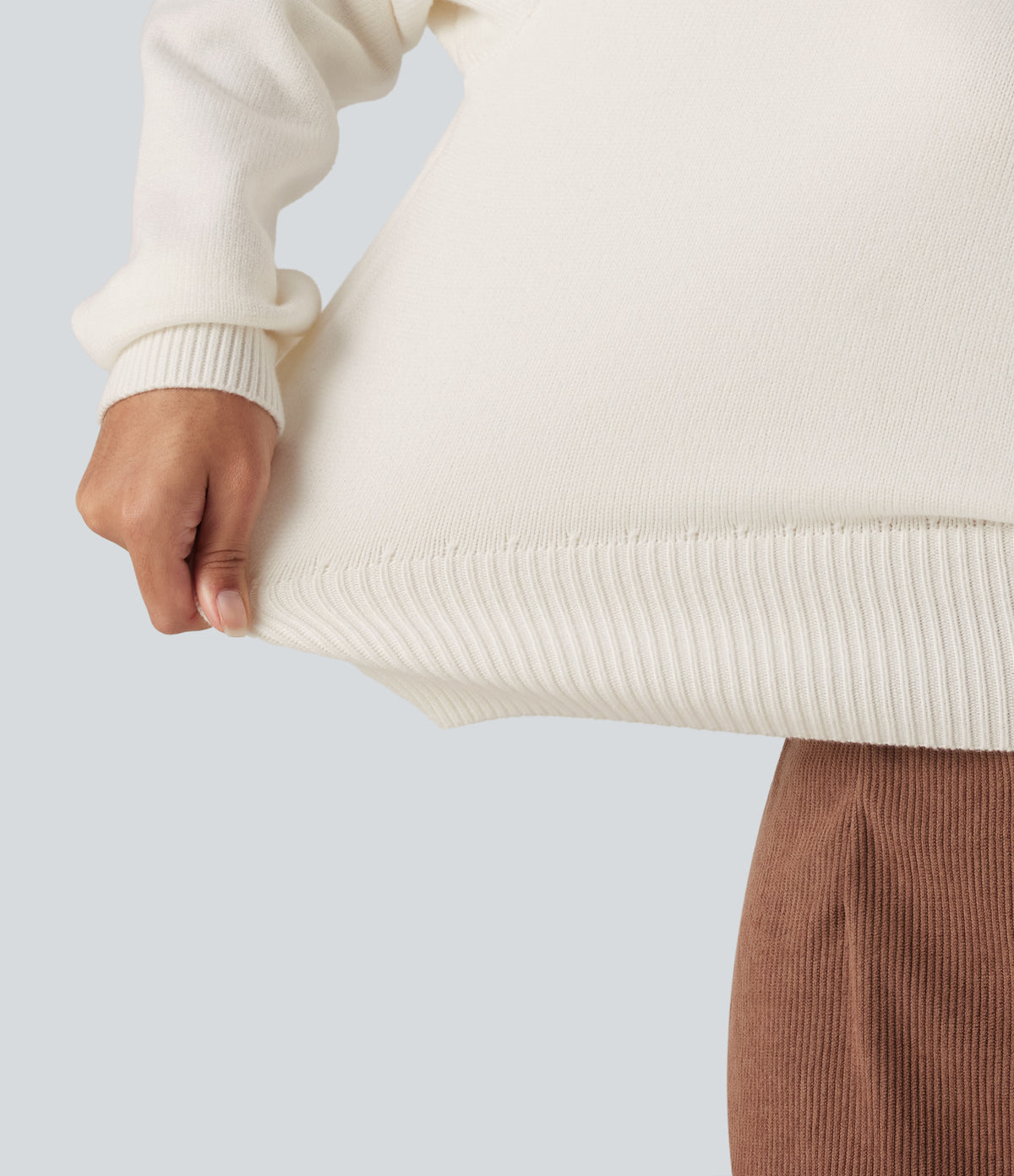 Collared Half Zip Long Sleeve Work Jumper — Jet Stream — view 6