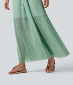Halter Tie Back Built-in Bra Maxi Resort Dress — Lichen — view 6
