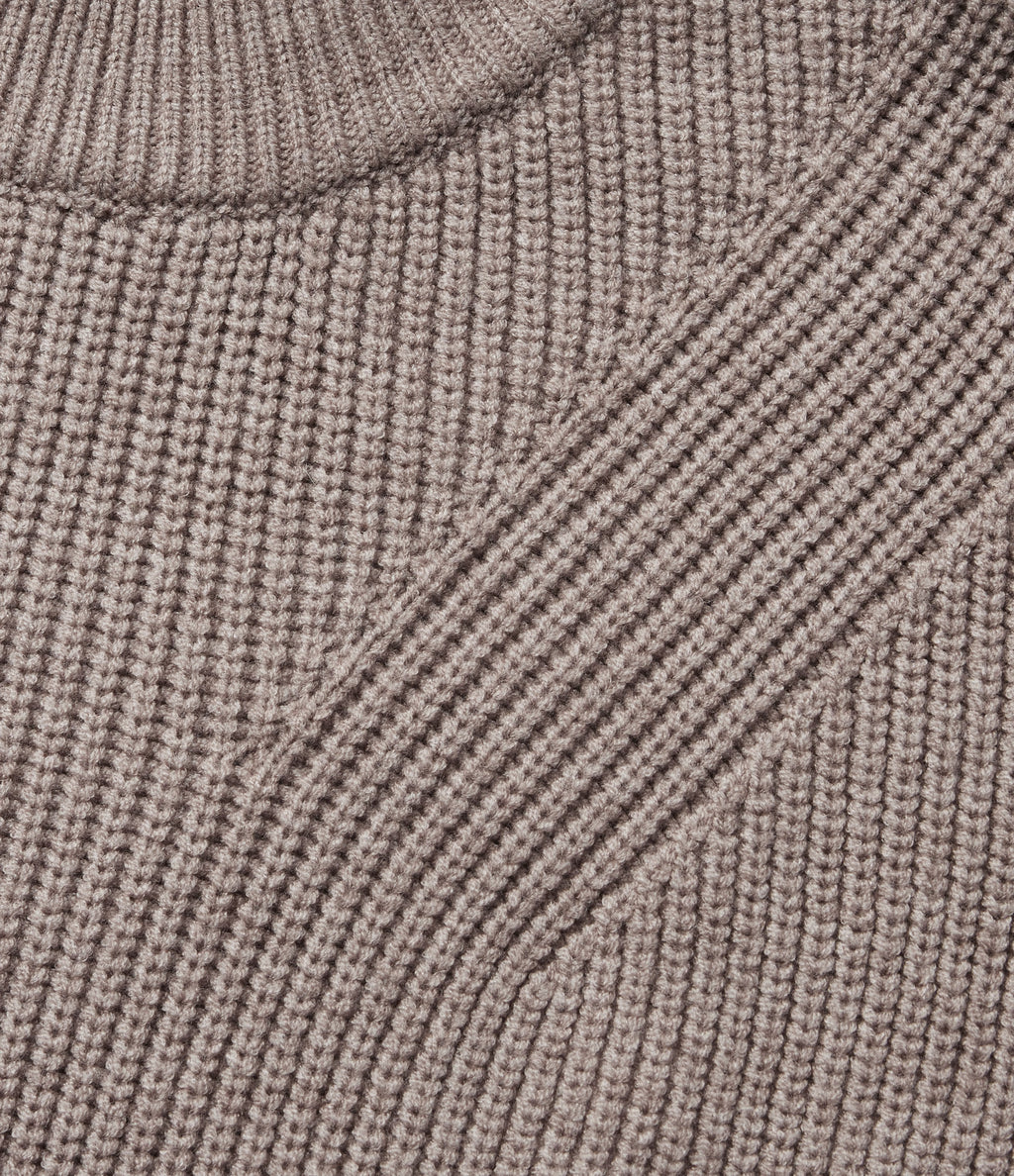 Round Neck Long Sleeve Fringe Work Jumper — Peyote — view 8