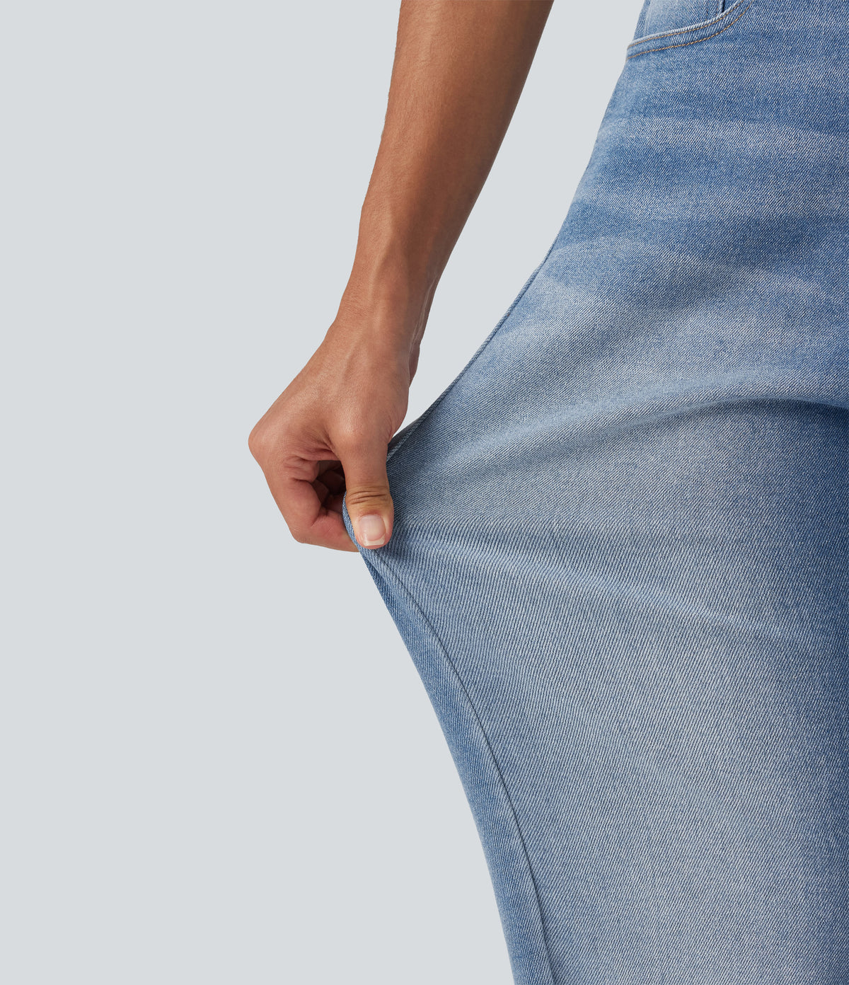 High Waisted Barrel Leg Casual Jeans with Pockets — Blue Jasper Denim — view 6