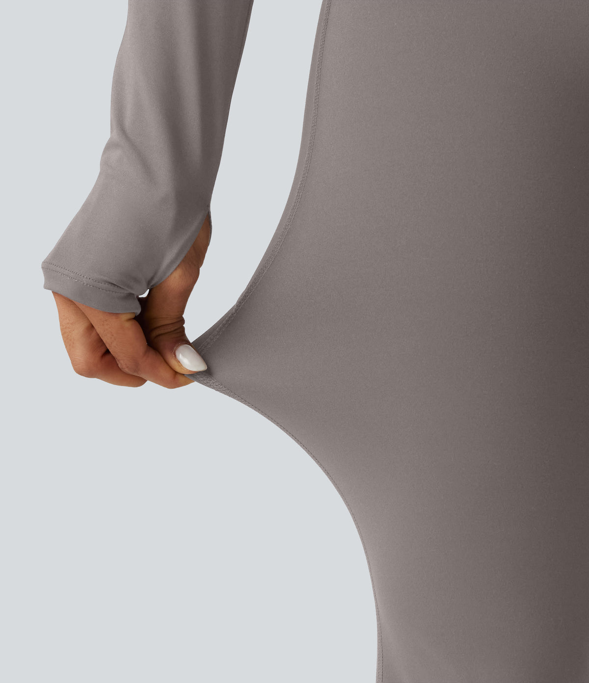 Mid Rise Foldover Flare Yoga Leggings with Pockets — Steel Gray — view 6