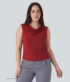 Plus Size Cowl Neck Sleeveless Work Blouse — Emboldened — view 4