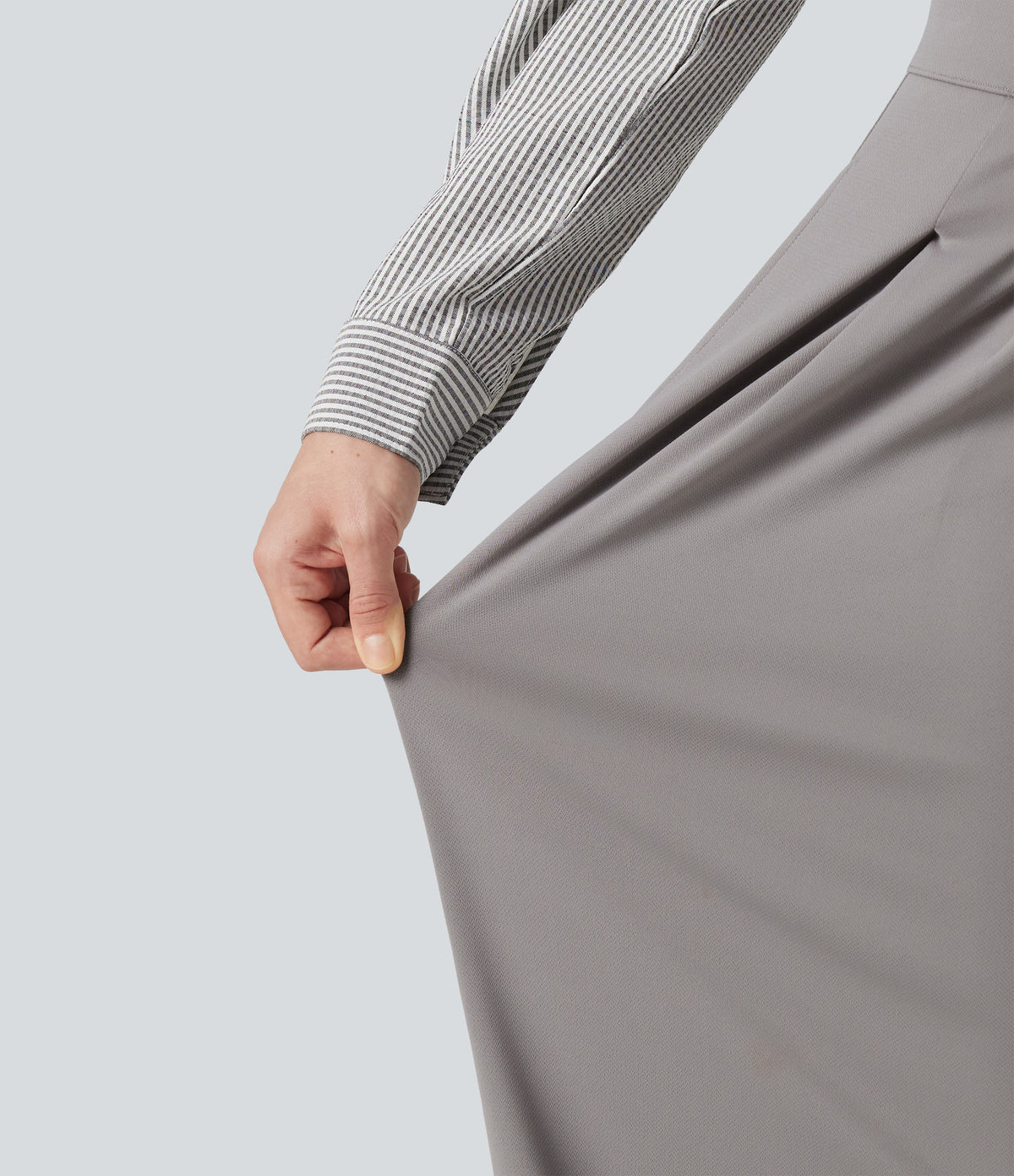 High Waisted Pleated Baggy Work Trousers with Pockets — Paloma — view 5