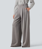 High Waisted Pleated Baggy Work Trousers with Pockets — Paloma — view 3