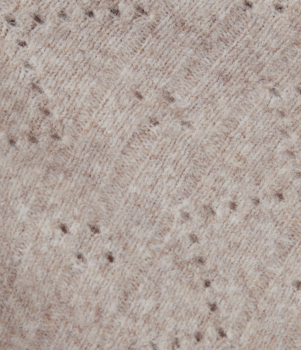 High Waisted 2-in-1 Open Knit Mini Casual Sweater Skirt — Chateau Gray — view 8