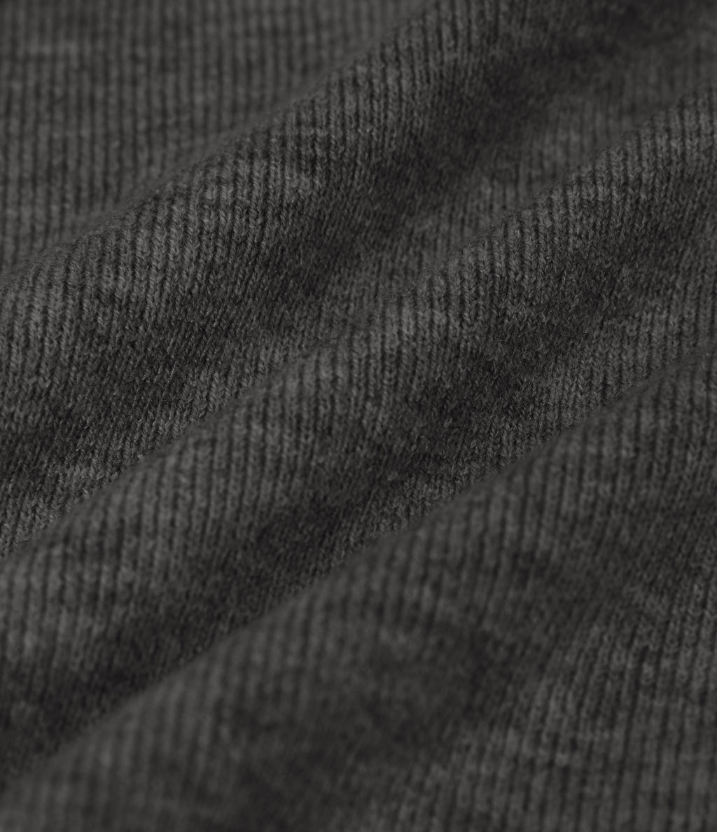 V Neck Long Sleeve Crossover Thumb Hole Casual Jumper — Dark Grey — view 7