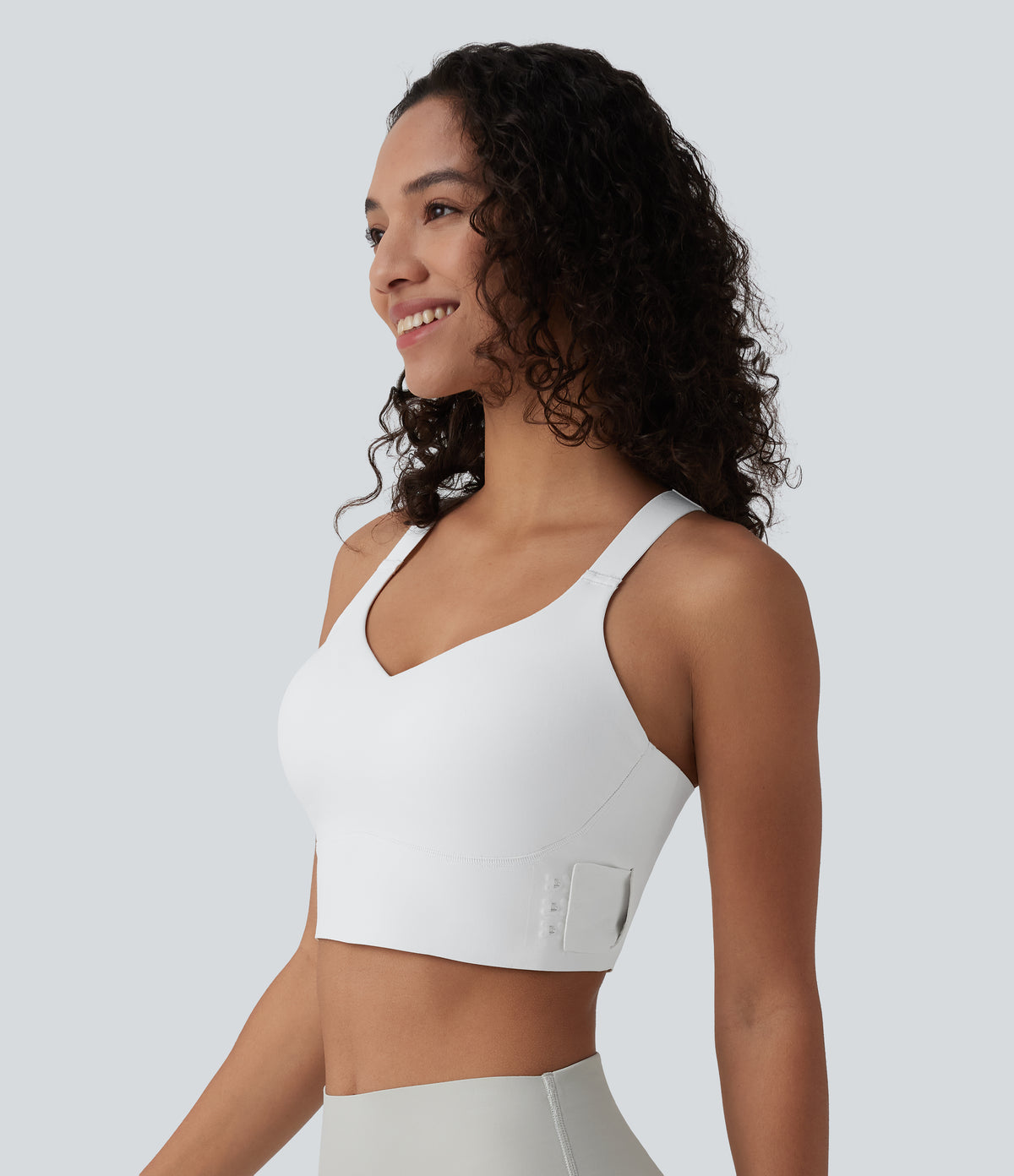 Medium Support Training Sports Bra — White — view 3