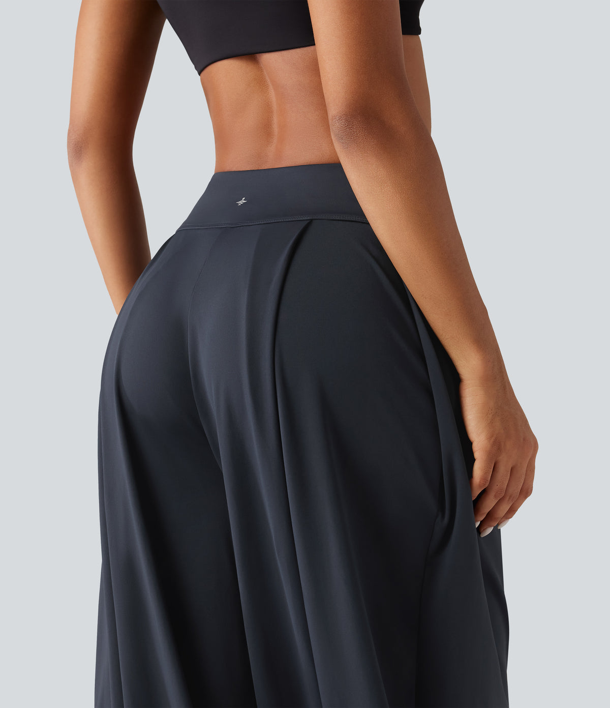 Mid Rise Bubble Yoga Joggers with Pockets — Night Sea Blue — view 5