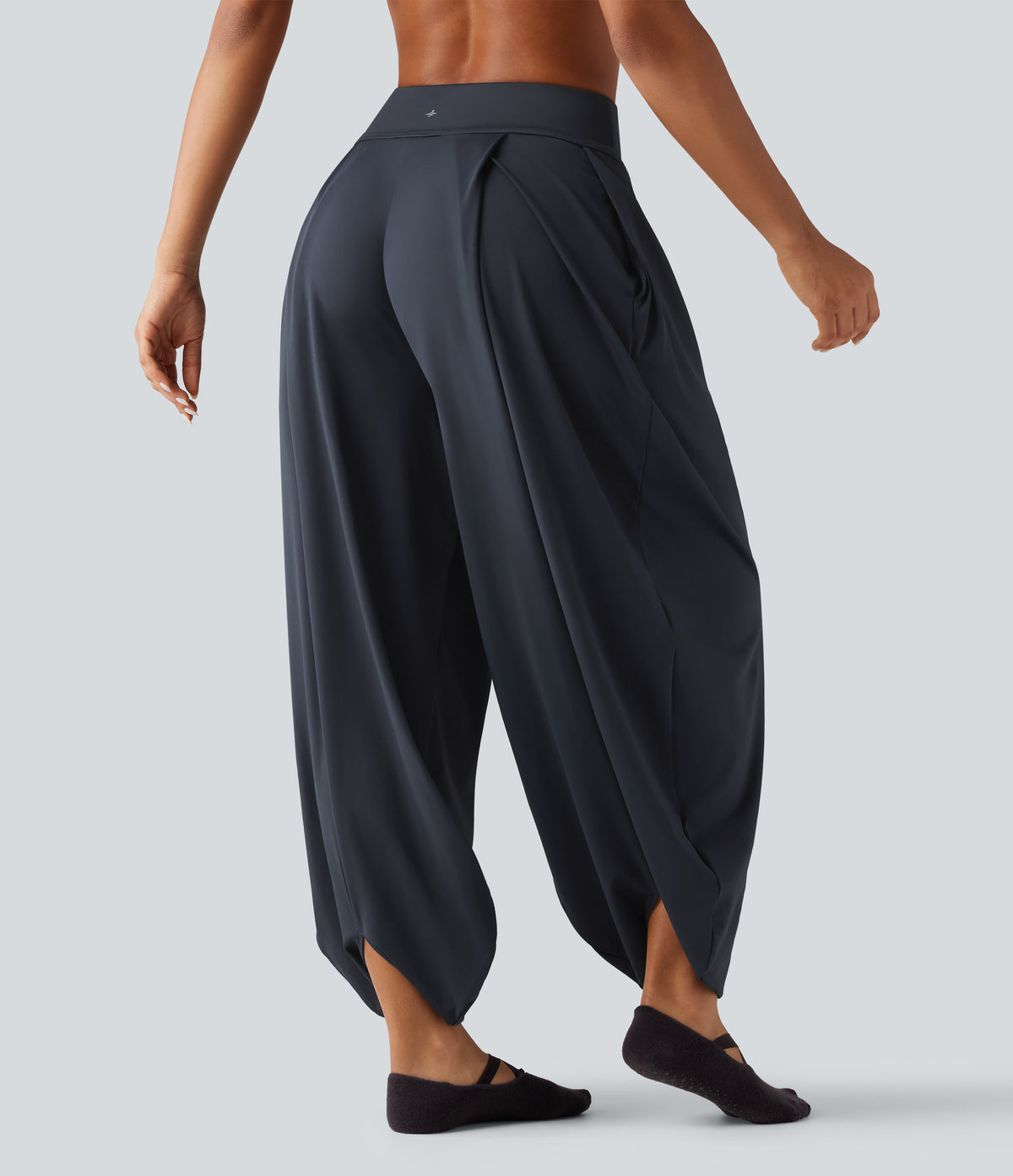 Mid Rise Bubble Yoga Joggers with Pockets — Night Sea Blue — view 2