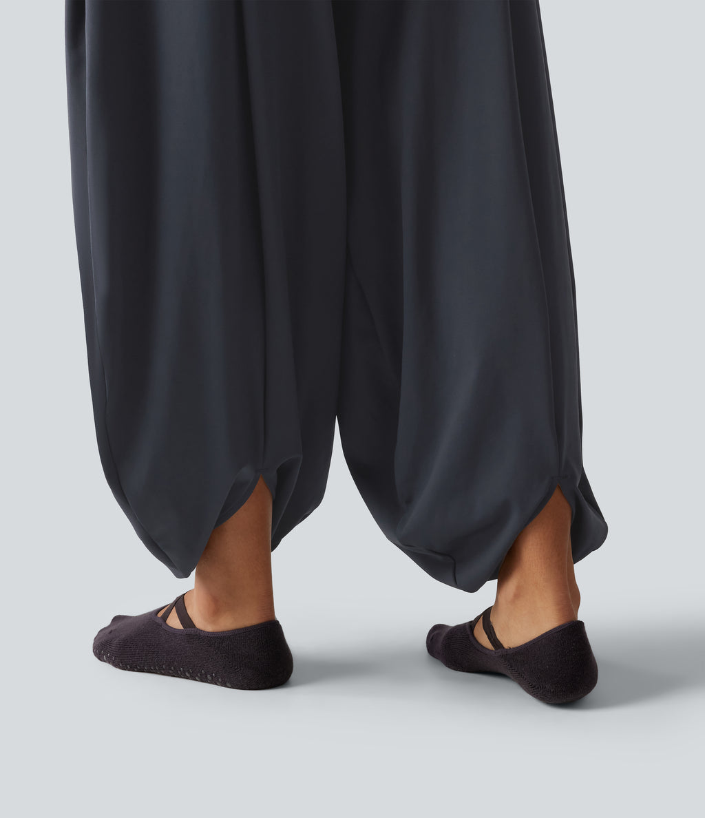 Mid Rise Bubble Yoga Joggers with Pockets — Night Sea Blue — view 6