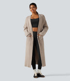 Long Sleeve Longline Casual Cardigan with Pockets — Pure Cashmere — view 1