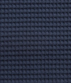 Mid Rise Barrel Leg Waffle Casual Trousers with Pockets — Midnight Blue — view 8