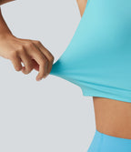 Plush Low Support Molded Spacer Workout Sports Bra — Baroque Blue — view 7