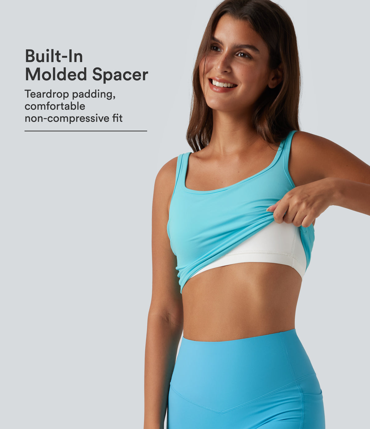 Plush Low Support Molded Spacer Workout Sports Bra — Baroque Blue — view 1