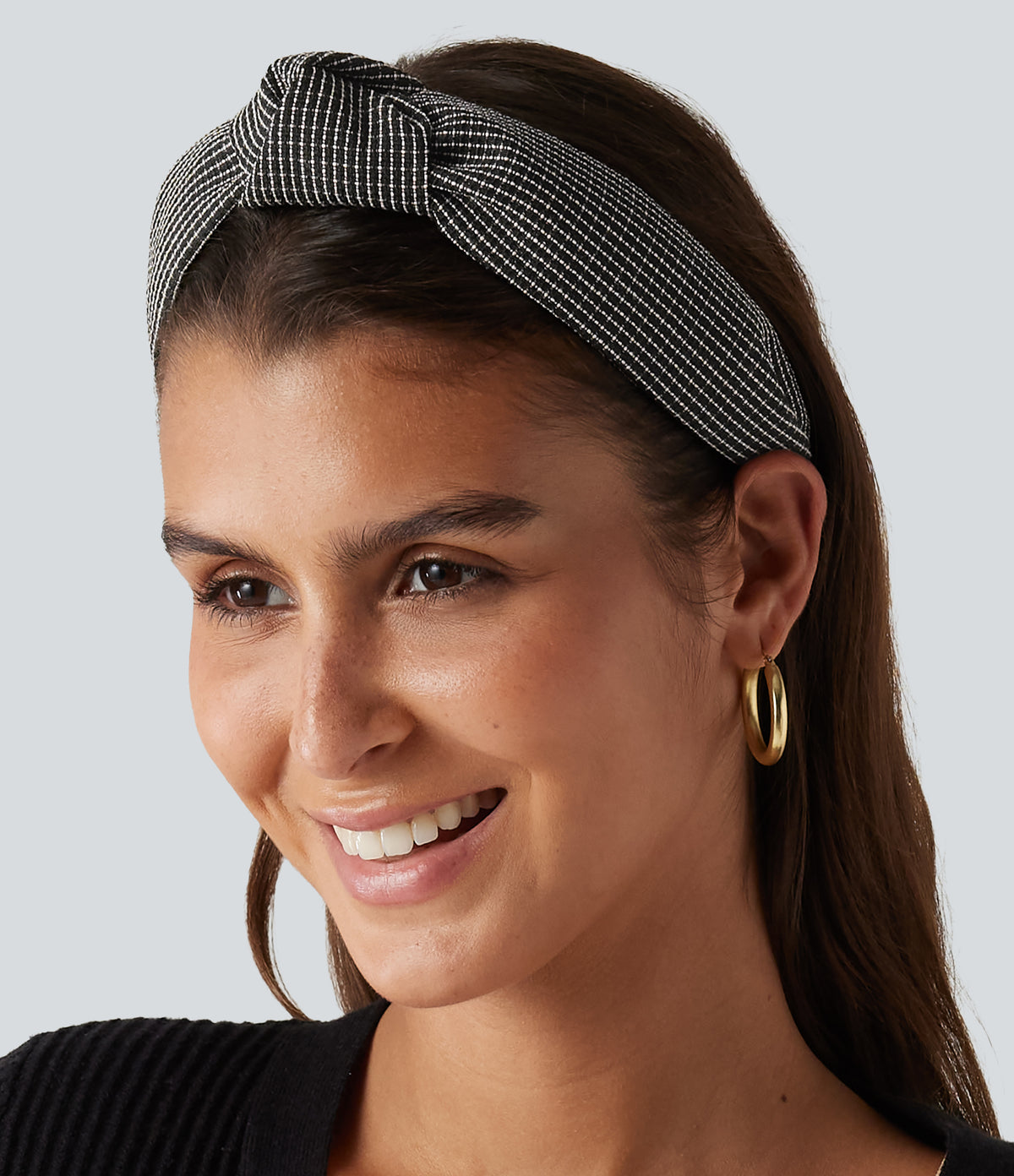 Grid Knot Headband — Black — additional view